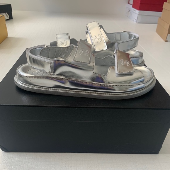 Chanel Metallic Sandals 38.5 (8.5 US) - Picture 3 of 4